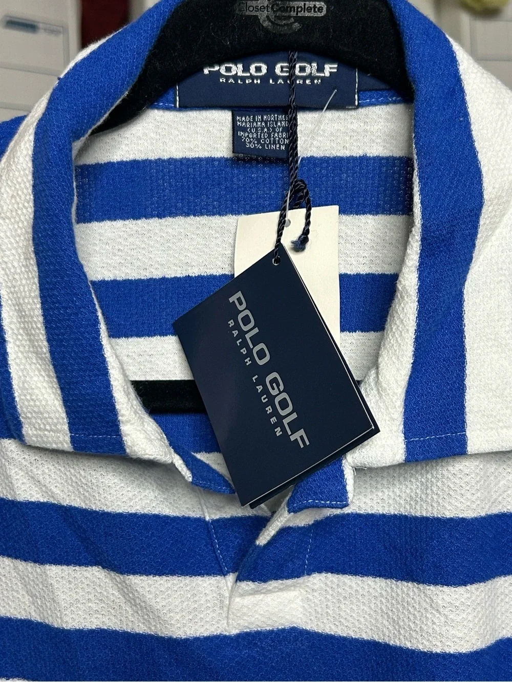 NEW Ralph Lauren Polo Golf Shirt L Linen Blend Lightweight Preppy